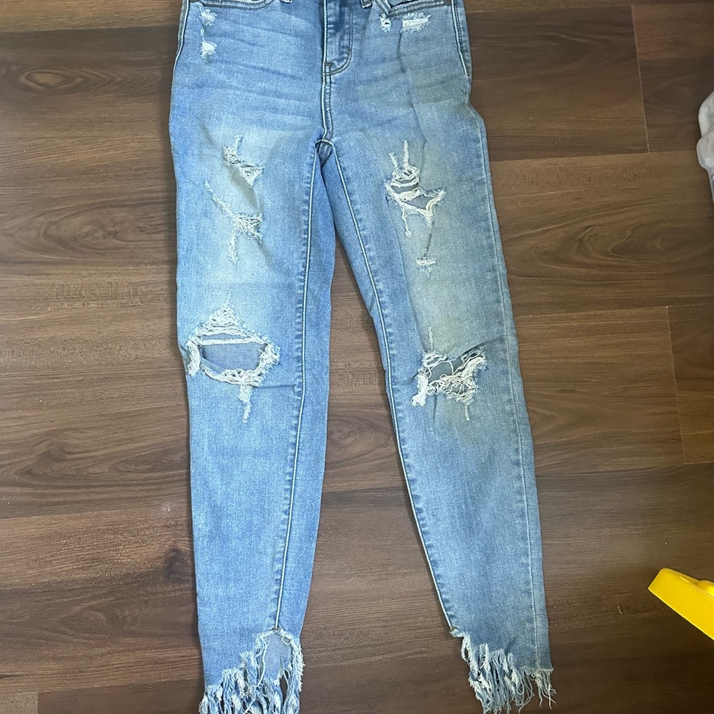 Judy Blue Light Wash Distressed Skinny Jeans